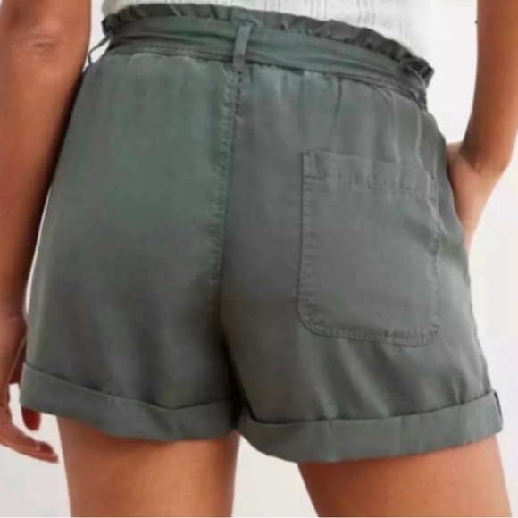 Aerie Soft High-Waisted Paper Bag Shorts, Size S, Light Army Green - Picture 7 of 7